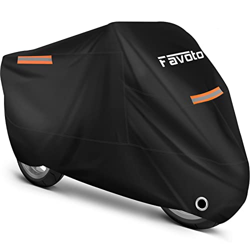 Black XL Motorcycle Cover (220cm) - Favoto