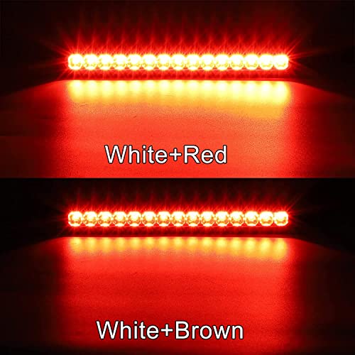 Greluma 2 Pcs Barra de luz trasera de freno de remolque de 15 LED,luces traseras de parada a prueba de agua,luces de funcionamiento,luz de identificación para camioneta todoterreno, coche,RV,UTV,ATV