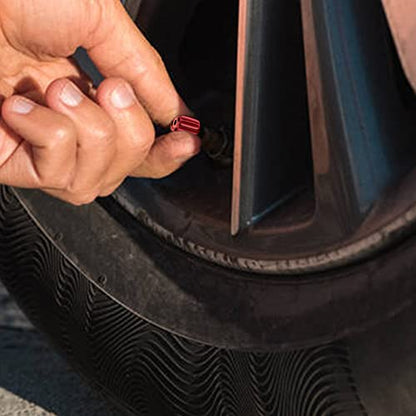 4 Red Anti-theft Alloy Caps