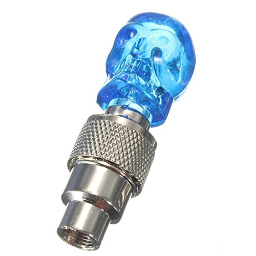 FRGMNT Bouchon de Valve avec LED Bouchons de Valve de Robinet avec Lampes de Roue pour Vélo Voiture Vélo - Bleu