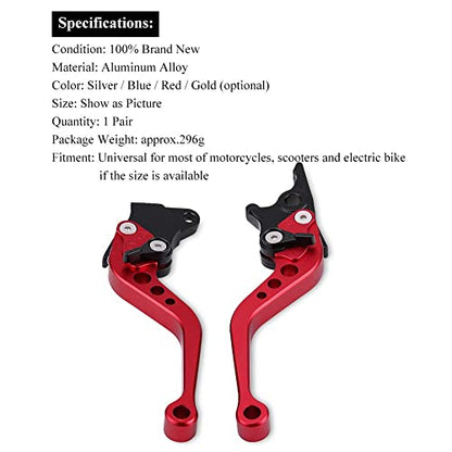 Motorfietsremhendel, 1 paar 7/8 inch Koppelingremhendel Precisie CNC-bewerking (rood)