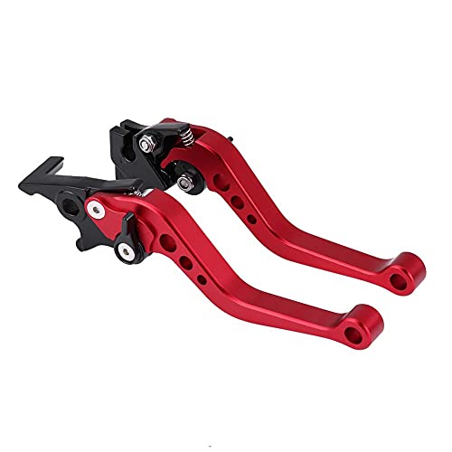 Motorcycle brake lever, 1 pair 7/8 inches Clutch brake lever Precision CNC processing (red)