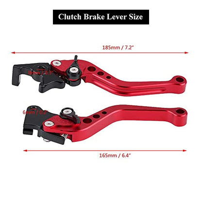 Levier de frein de moto, 1 paire de 7/8 pouces Levier de frein d'embrayage Levier Usinage de précision CNC (rouge)