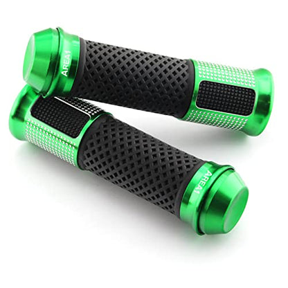 Area1 Universal Motorcycle Handlebar Grips, 22+24mm, Scooter Grips 7/8", Non-Slip, TC-Line Green, compatible with BMW KTM Honda Yamaha KSR Aprilia Kawasaki