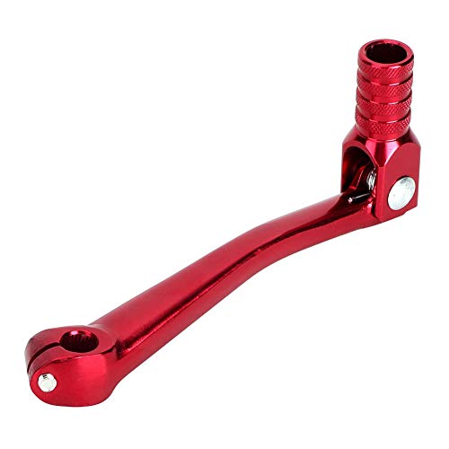 Levier de vitesses de moto, universel CNC en alliage d'aluminium, levier de vitesses pliable, accessoire de modification de moto 5,9x2,5 pouces (Rouge)