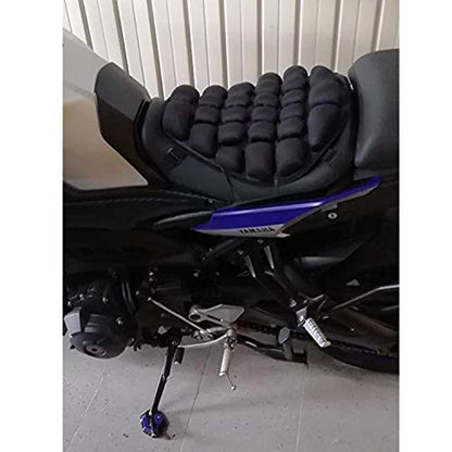 CICMOD Cojín de Asiento Aire Inflable, Almohadilla de Asiento de Moto de Alivio Presión Universial Negro