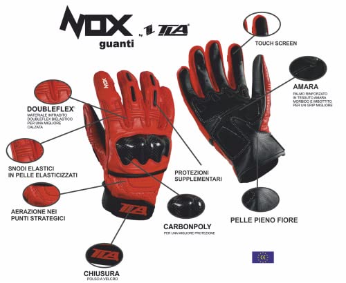 Guants de Moto de Cuir TLA NOX