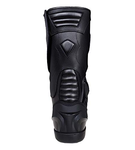 Botas de moto para homem, desportivas, de pele, estáveis, com proteções reforçadas integradas, com proteção nos tornozelos, ergonómicas, botas de motociclista, biker, motorista - 42