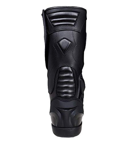 Motorradstiefel für Herren, sportlich, aus Leder, stabil, integrierte verstärkte Schutzvorrichtungen, mit Knöchelschutz, ergonomisch, Bikerstiefel, Motorradfahrer - 42