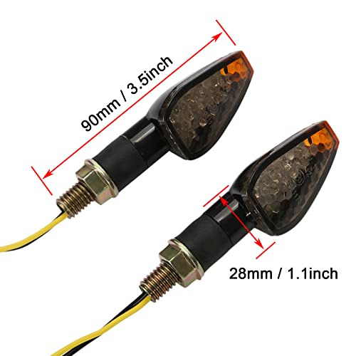 OSAN Clignotants Moto 2 PC 14 LED Ambre de Motos Lampes Feux de Direction Signaux pour Yamaha R1 R6 FZ XT WR TW TT-R