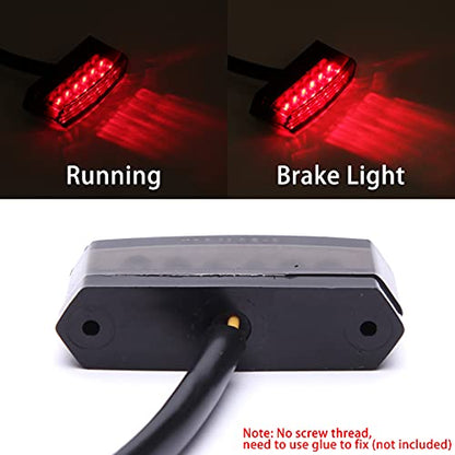 JMTBNO Mini Luz Trasera de Moto 6 LED Luces Luz de Freno Luz Roja de Parada Luz de Matrícula 12V Universal para motocicleta Scooter Quad bicicleta