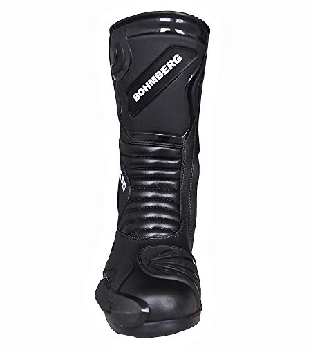 Botas de moto para homem, desportivas, de pele, estáveis, com proteções reforçadas integradas, com proteção nos tornozelos, ergonómicas, botas de motociclista, biker, motorista - 42