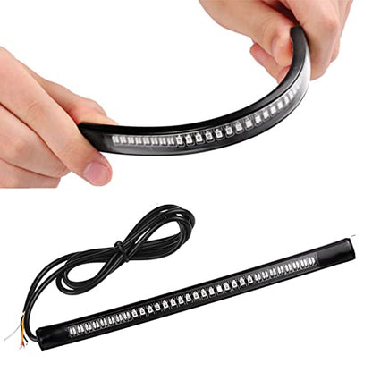 ZHUOTOP LED strip for motorcycle brake light or turn signal with 48 LEDs, universal and flexible