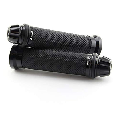 Area1 Empuñaduras Universales para Manillar de Motocicleta, 22+24mm, Punos para Scooter Agarraderas Moto 7/8", Antideslizantes, Dome Negro, compatible con BMW KTM Honda Yamaha KSR Aprila Kawasaki