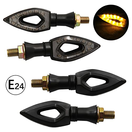 JMTBNO 4pcs Intermitentes Moto LED Luces de Señal de Giro Homologados Indicador de Flujo Secuenciales Pequeño 12V Bombilla Universal Compatible con Yamaha R1 R6 FZ6 FZ1 FZ FJR Fazer XT WR TT-R