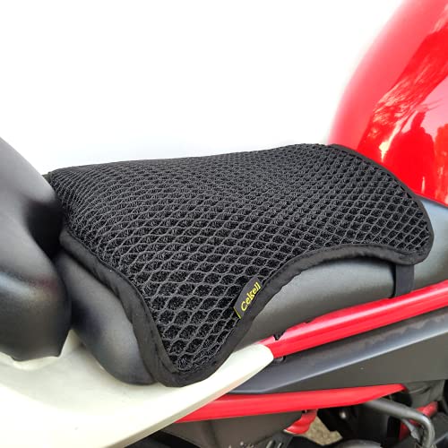 Cekell Funda de Asiento de Motocicleta de Secado rápido, Universal, Transpirable, Almohadilla de Asiento de Motocicleta, Antideslizante, de Malla Protectora para el Sol