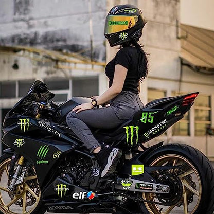 YISKY Motorfiets Sticker, Monster Sticker, Skateboard Auto Stickers, Motocross Stickers, Monster Energy Sticker voor Motorhelm, voor Motorfietsen, Helmen, Crossmotoren, Skateboards