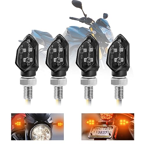 RUIZHI Motorcycle Turn Signals, Set of 4 12V Approved Motorcycle Turn Signals, Waterproof IP65, Compact and Elegant Shapes, Universal, For Street Motorcycles and Scooters, Motorcycle Accessories