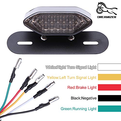 DREAMIZER Llums Posteriors LED de Motocicleta, 12V Llum de Freno Posterior de Moto Llum Indicadora de Senyals de Gir Làmpada de Llicència