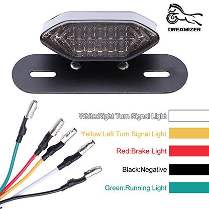 DREAMIZER Luzes Traseiras LED de Motocicleta, 12V Luz de Travão Traseira de Moto Luz Indicadora de Sinais de Viragem Lâmpada de Licença