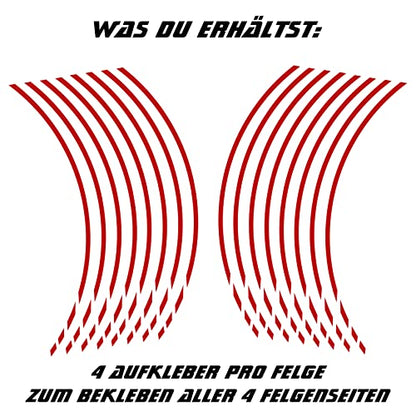 Adesivo per il bordo del cerchione 16 pezzi adatto per 16“ 17” 18” 19” per auto e moto