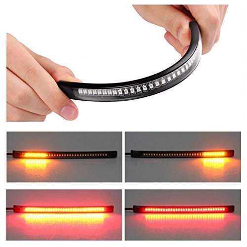 Tira LED ZHUOTOP per a llum de frens o senyal de gir de motocicleta amb 48 LED, universal i flexible