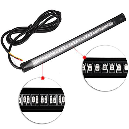 ZHUOTOP LED strip for motorcycle brake light or turn signal with 48 LEDs, universal and flexible