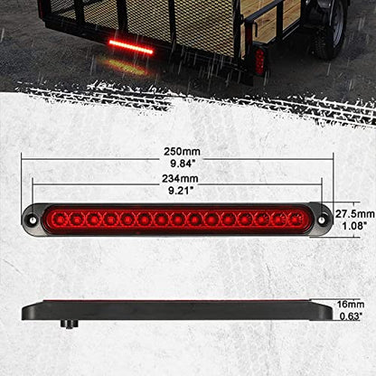 Greluma 2 Pcs 15 LED Trailer Brake Light Bar, waterproof stop lights, running lights, identification light for pickup truck, off-road vehicle, car, RV, UTV, ATV