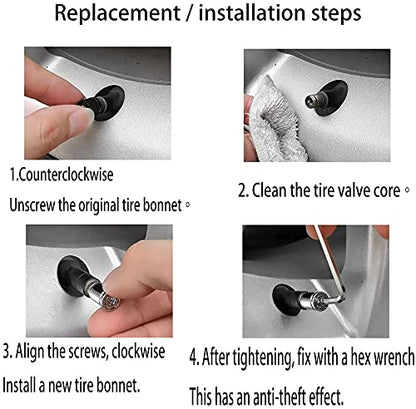 4 Tapons d'aliatge Antirrobatori Negres