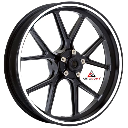 Autodomy Pegatinas Llantas Moto Circular Sport Juego Completo para 2 Llantas de 15" a 19" Pulgadas (Blanco, Ancho 10 mm)