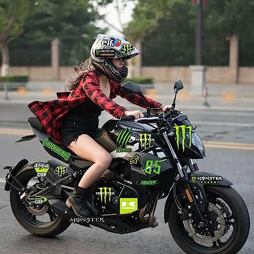 YISKY Motorfiets Sticker, Monster Sticker, Skateboard Auto Stickers, Motocross Stickers, Monster Energy Sticker voor Motorhelm, voor Motorfietsen, Helmen, Crossmotoren, Skateboards