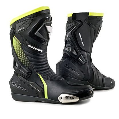 Botas Shima Rsx-6, de Piel, Hombre, Vintage Retro, para Conducir de Moto en Carretera, verde, 45