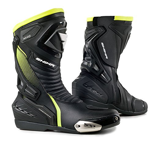 Botas Shima Rsx-6, in Pelle, Uomo, Vintage Retro, per Guidare Moto su Strada, verde, 45