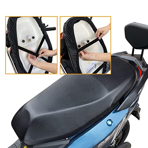 LIHAO Funda Impermeable para Asiento de Motocicleta Almohadilla de Cuero Asiento - Tamaño XXL (Negro)