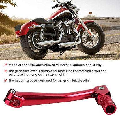 Leva del Cambio per Motocicletta, Universale CNC in Lega di Alluminio Pieghevole Leva del Cambio Accessorio di Modifica Moto 5.9x2.5 Pollici(Rosso)