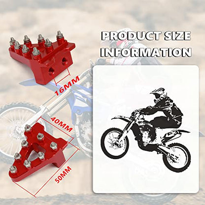 JFGRACING Pedal Freno Moto,Pedal de Freno Trasero Moto Universal Billet Aluminio Freno Trasero Palanca del Pedal Reemplazo de Punta de Paso para Bicicletas de Suciedad - Rojo