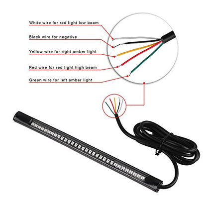 ZHUOTOP LED strip for motorcycle brake light or turn signal with 48 LEDs, universal and flexible