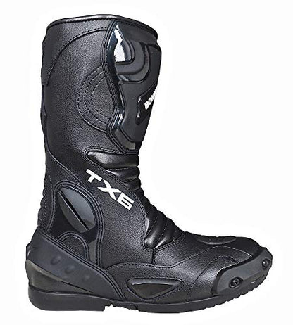 Motorradstiefel für Herren, sportlich, aus Leder, stabil, integrierte verstärkte Schutzvorrichtungen, mit Knöchelschutz, ergonomisch, Bikerstiefel, Motorradfahrer - 42