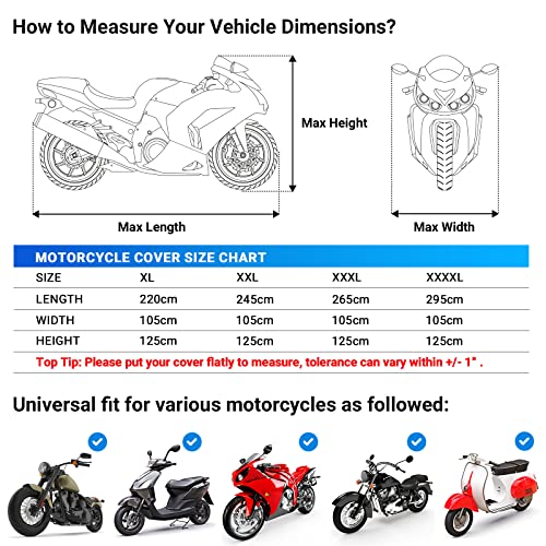 Funda per Moto Negra XL (220cm) - Favoto