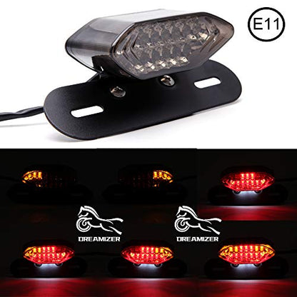 DREAMIZER Motorcycle LED Tail Lights, 12V Motorcycle Brake Light Turn Signal Indicator License Plate Lamp