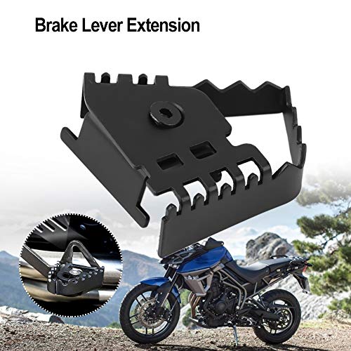 Pedal de palanca de freno trasero para motocicleta, extensor de almohadilla de extensión de acero inoxidable para F800GS F700GS F650GS (negro, galvanizado)(Negro)