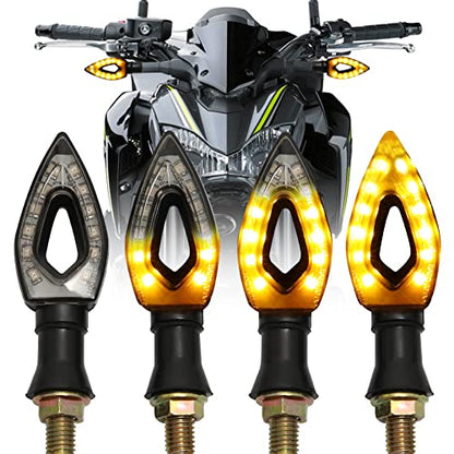 JMTBNO 4pcs Intermitentes Moto LED Luces de Señal de Giro Homologados Indicador de Flujo Secuenciales Pequeño 12V Bombilla Universal Compatible con Yamaha R1 R6 FZ6 FZ1 FZ FJR Fazer XT WR TT-R