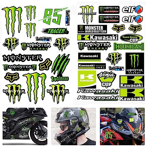 YISKY Motorcycle Adhesive, Monster Sticker, Skateboard Car Stickers, Motocross Stickers, Monster Energy Sticker for Motorcycle Helmet, for Motorcycles, Helmets, Dirt Bikes, skateboards