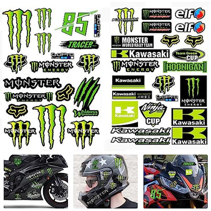 YISKY Adesivo de Motocicleta, Autocolante Monstro, Adesivos de Skateboard, Adesivos de Motocross, Autocolante Monster Energy para Capacete de Moto, para Motocicletas, Capacetes, Motos de Cross, monopatins