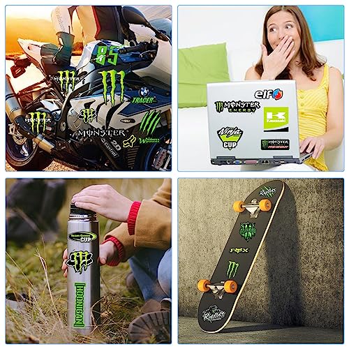 YISKY Adhesivo de Motocicleta, Calcomanía Monstruo, Skateboard Coche Pegatinas, Motocross Stickers, Pegatina Monster Energy para Casco de Moto, para Motocicletas, Cascos, Motos de Cross, monopatines