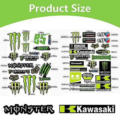 YISKY Motorfiets Sticker, Monster Sticker, Skateboard Auto Stickers, Motocross Stickers, Monster Energy Sticker voor Motorhelm, voor Motorfietsen, Helmen, Crossmotoren, Skateboards